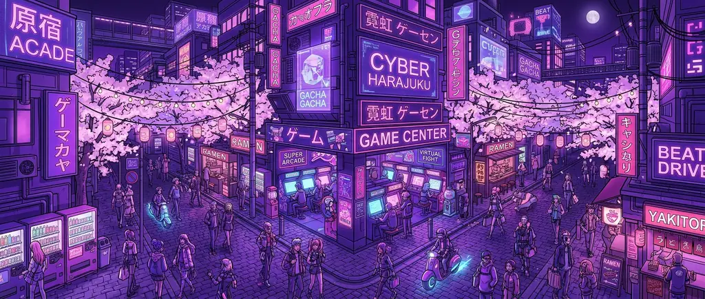 Harajuku street background